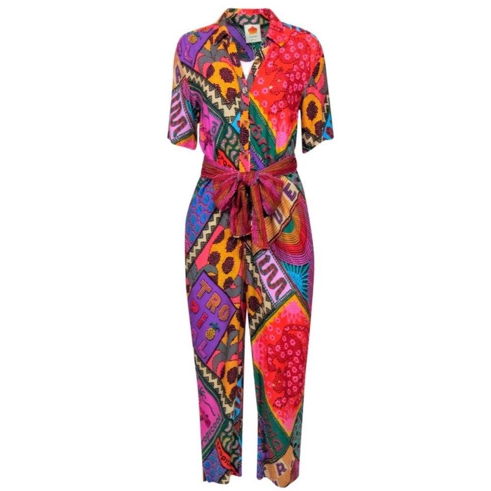 FARM Rio Multicolor Patchwork Print Jumpsuit - Picture 3 of 11